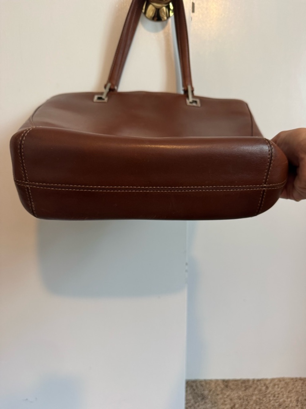 Cole Haan Brown Leather Shoulder Bag - Picture 3 of 7